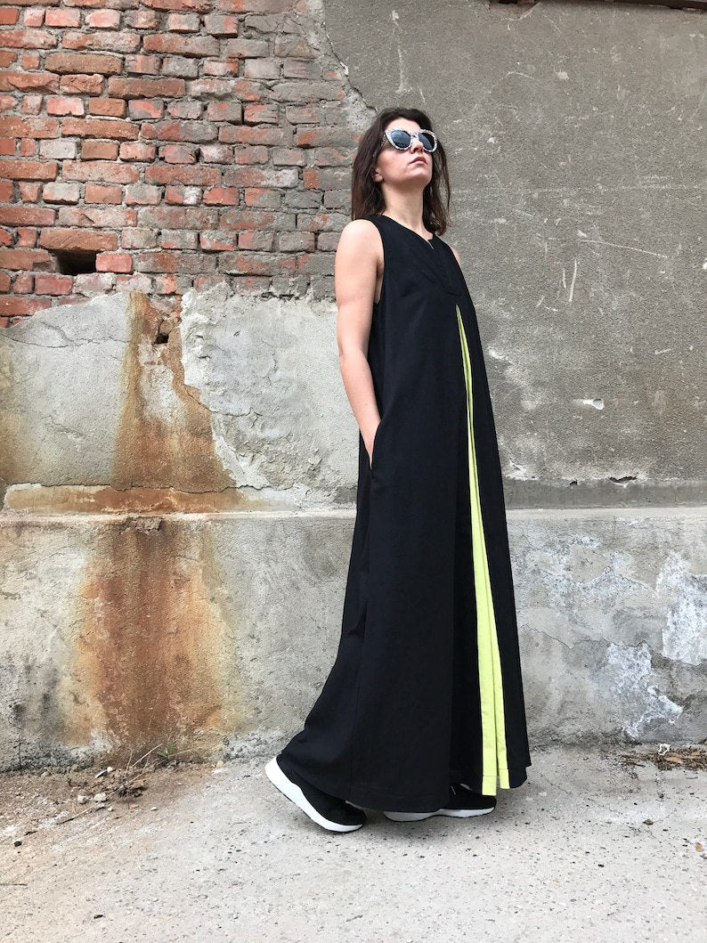 Linen Dress, Long Linen Dress, Kaftan Linen Dress, Maxi Linen Dress, Women Linen Dress, Women Black Dress, Plus Size Dress, Black Dress