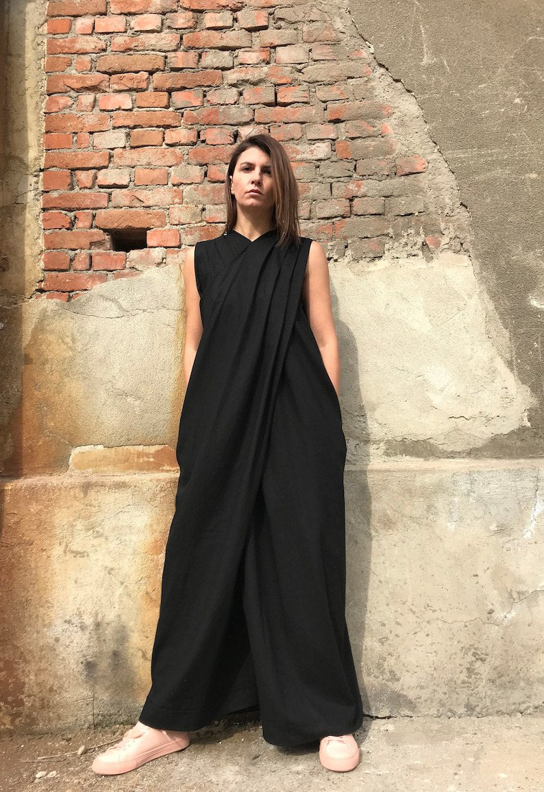 Loose Linen Jumpsuit, Black Linen Jumpsuit, Women Linen Jumpsuit, Summer Linen Jumpsuit, Linen Clothing, Loose Fit Jumpsuit