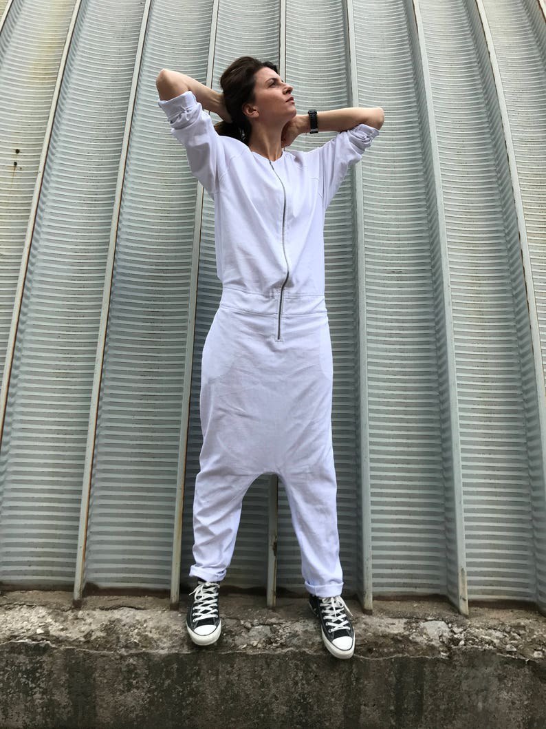 Women Linen Jumpsuit, Linen Jumpsuit, White Linen Jumpsuit, Women Romper, Minimalist Jumpsuit, Women Harem Pants, Harem Linen Jumpsuit,White