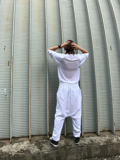 Women Linen Jumpsuit, Linen Jumpsuit, White Linen Jumpsuit, Women Romper, Minimalist Jumpsuit, Women Harem Pants, Harem Linen Jumpsuit,White