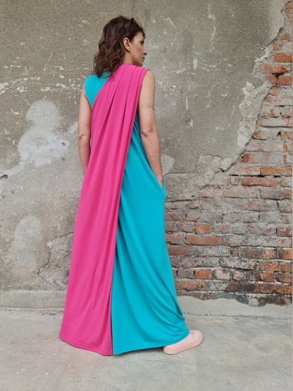 wide leg jumpsuit, two color jumpsuit, fun summer jumpsuit, women's summer jumpsuit, comfortable jumpsuit, luxury jumpsuit, women's jumpsuit